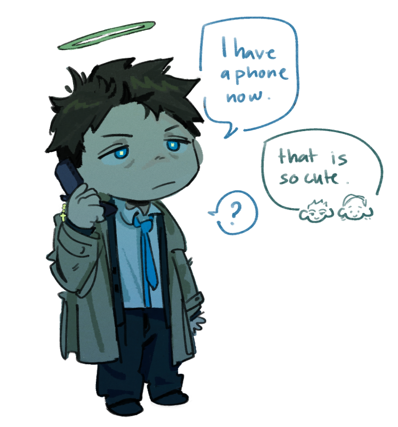 castiel and his prepaid phone #socute #supernatural