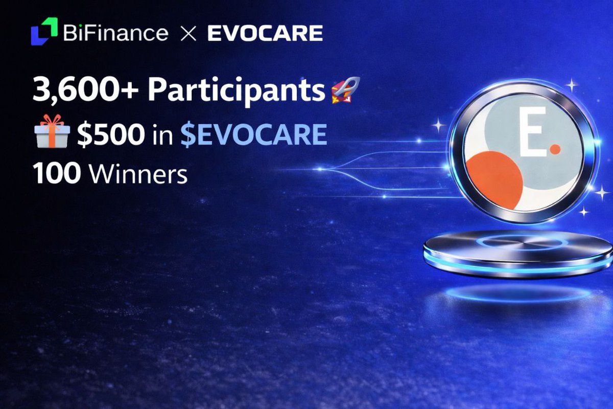 🎉 EVOCARE × BiFinance Giveaway Update

Amazing response so far  3,600+ participants have already joined the giveaway! 

The campaign is still running, so there’s still time to participate and secure your chance to be one of 100 winners sharing $500 worth of $EVOCARE tokens.

How