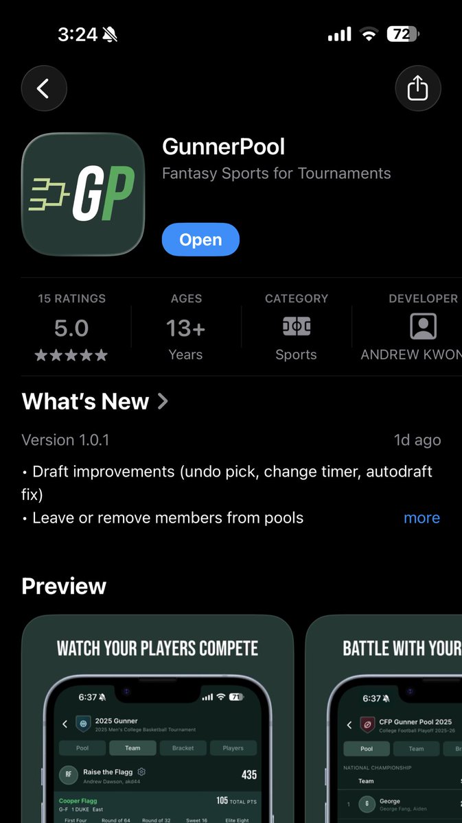 GunnerPoolHQ's tweet photo. @SECNetwork @espn @VandyMBB We just launch a fantasy app for March Madness! Draft players and compete with your friends. Link in bio! https://t.co/NzjTxuOOw9