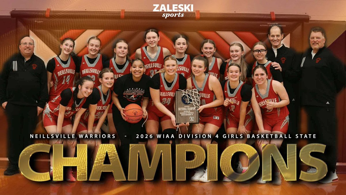 ZaleskiSports's tweet photo. Congratulations to the Neillsville Warriors girls basketball team on their Division 4 state championship! https://t.co/LW28K0V8N7