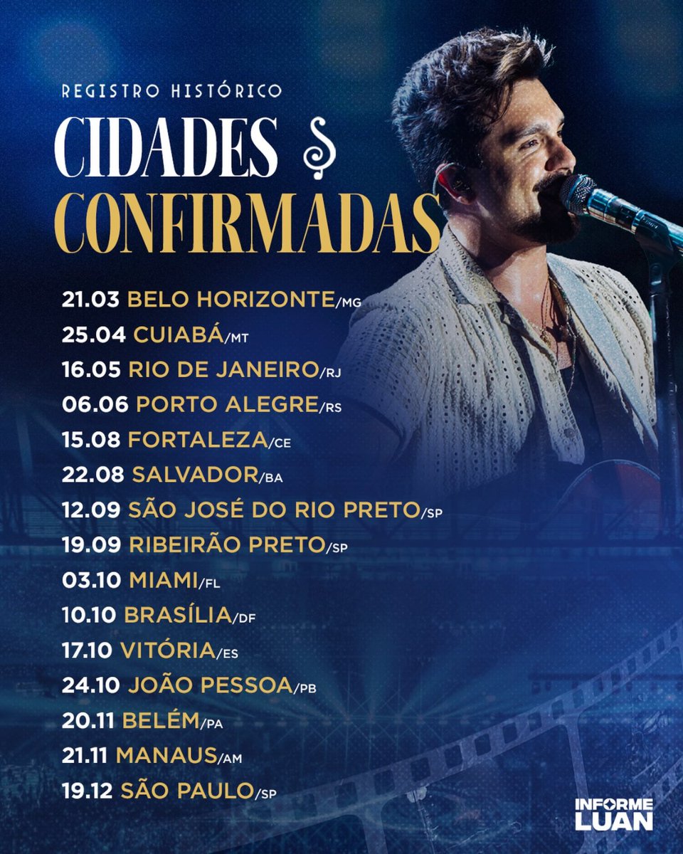 informeluan's tweet photo. Cidades confirmadas Onde passaram o registro histórico 

#informeluan #luansantana #RegistroHistórico https://t.co/M2gttWHVEK
