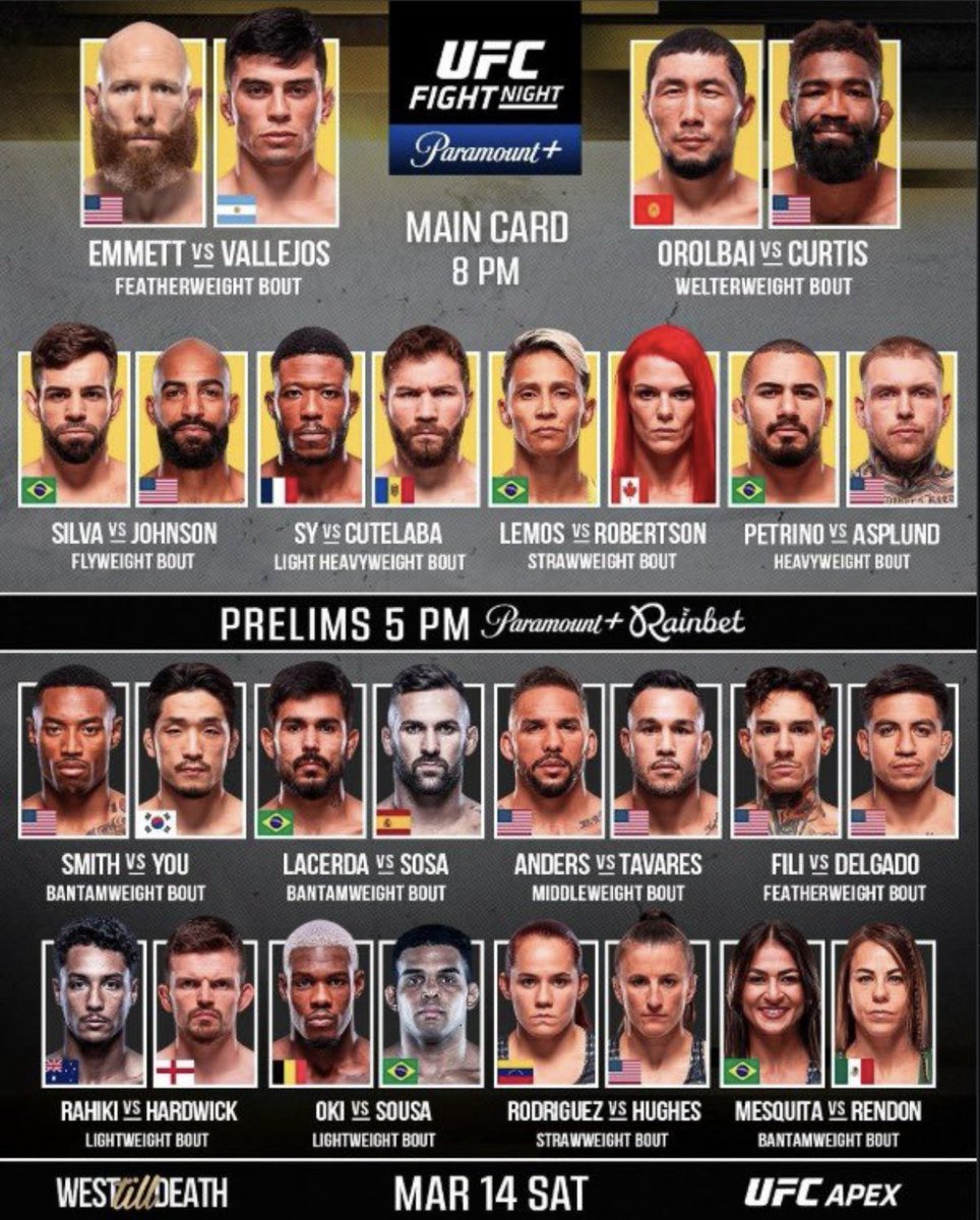 WTASharp's tweet image. 📈Play Of The Week!

🥊UFC Fight Night

Parlay @ 1.69 1U
- Oumar Sy
- Kevin Vallejos

📊20-5 (80%) Record!

Lines already moving! Go go go!