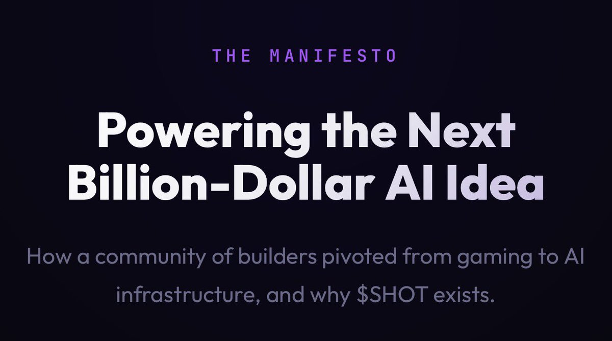 The Slingshot Manifesto is live.

Who we are. What $SHOT is. Why we’re building it.

If you’re in this community, read it.

If you’re watching from the outside, this is your intro.