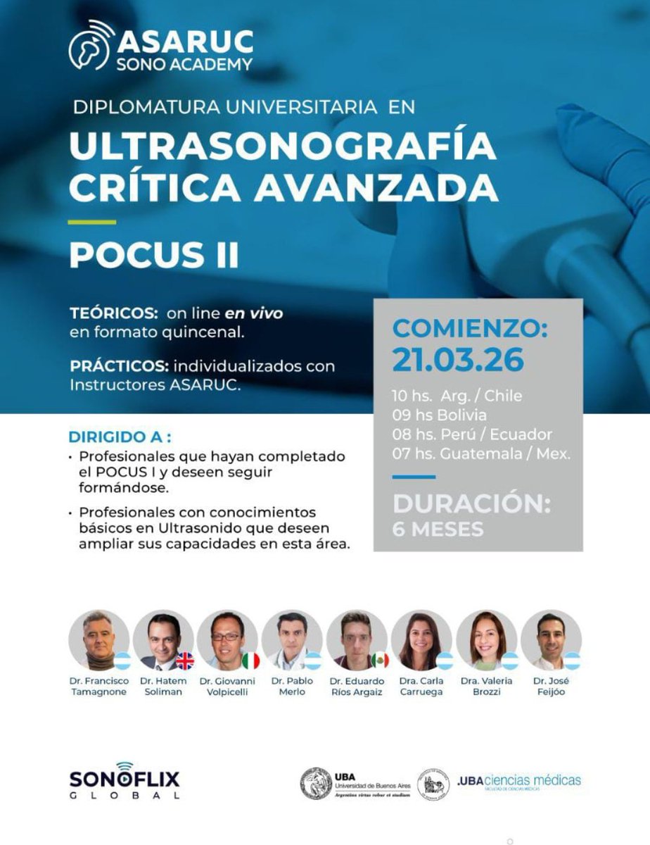 ASARUC1's tweet photo. ¡Última semana para inscribirte en POCUS I ; POCUS II Y NEFROLOGIA! 🩺🤗🧑‍⚕️
•Inscripciones: https://t.co/CmEVUoFLL2
•INFO: +54 1133 680646 https://t.co/dtnbf7ow3g
