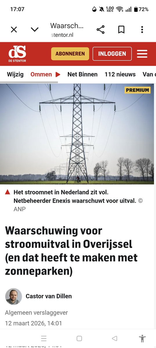 Stijgende kans op #Stroomuitval

Oorzaak zou te maken hebben met #zonneparken 

#greendeal 
#Energietransitie 

Waar zijn ze mee bezig❗❓