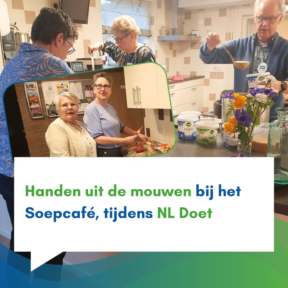 BB0572's tweet photo. Gisteren en vandaag staken Ben en Sylvia de handen uit de mouwen voor NL Doet. Zij hielpen het vaste team van Dinette Geerts om 75 senioren een topmaaltijd te serveren. https://t.co/vhZBbC3NKI