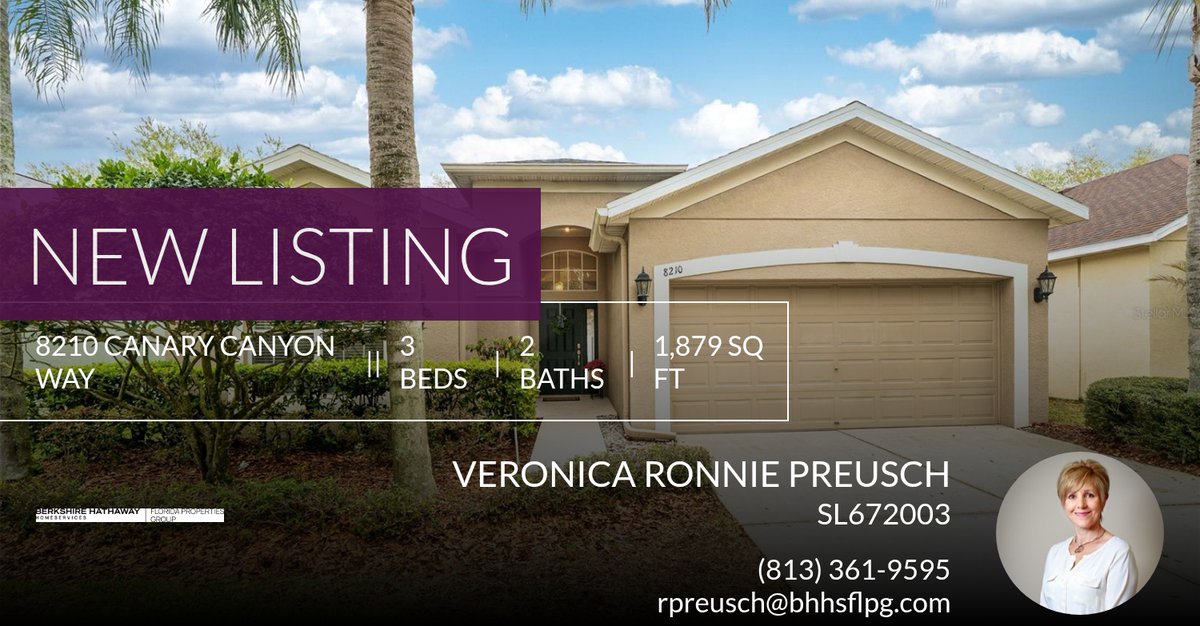 rpreusch's tweet photo. 📍 New Listing 📍 Take a look at this fantastic new property that just hit the market located at 8210 Canary Canyon Way in Tampa. Reach out here or at (813) 361-9595 for more information

Veronica 'Ronnie' Preusch,
Real Estate Prof... https://t.co/b7L2trGhwm https://t.co/bVnRkTdCUG