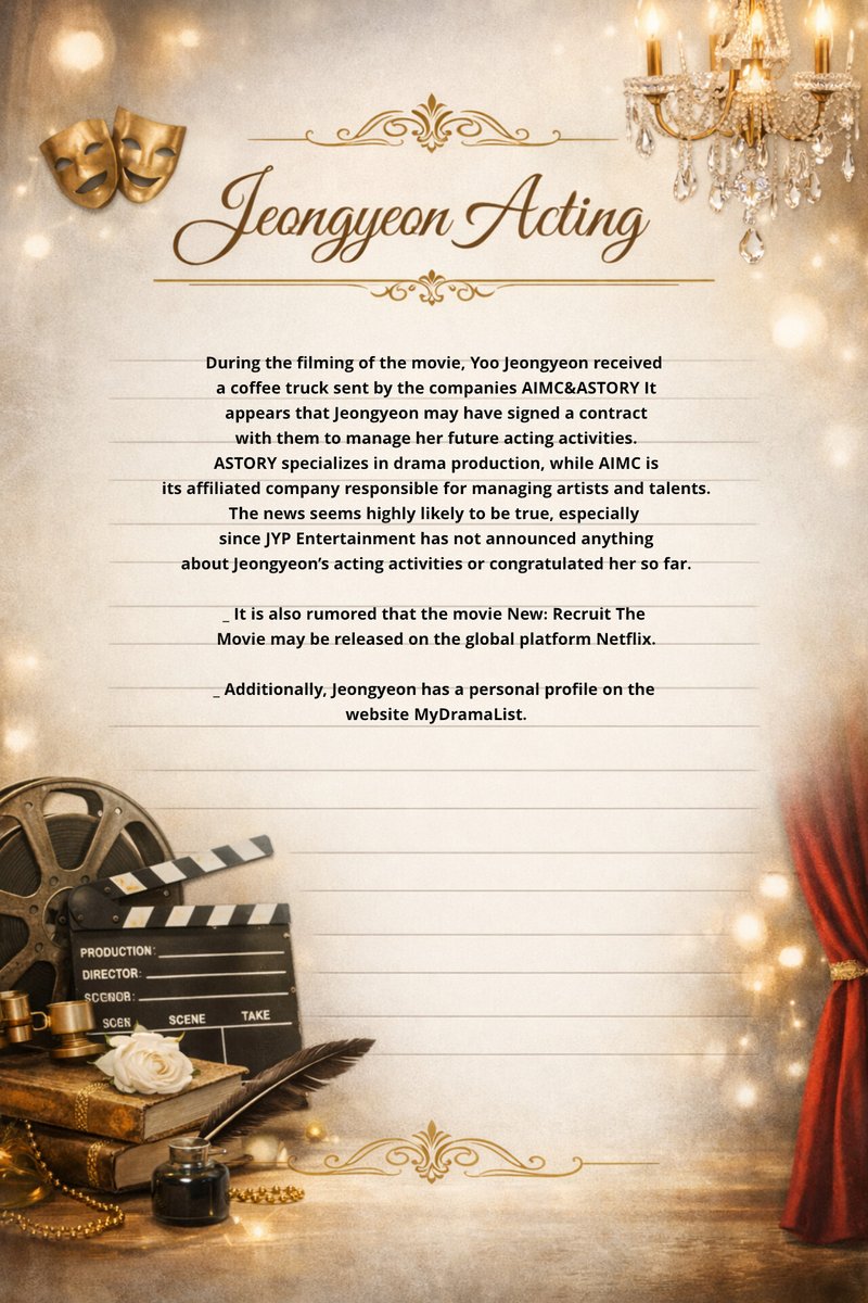 As we are getting very close to  #Jeongyeon’s debut as an actress, let’s take a look at all the details about her as an actress, the details of the movie New: Recruit The Movie, and the achievements our girl accomplished on the day her entry into the acting world was announced.