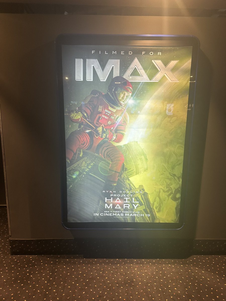 Getting Lord and Miller’d at the Printworks IMAX. 

One of the few places in the UK to see this film in its authentic 1.43:1 aspect ratio. Hell yeah! 

#ProjectHailMary