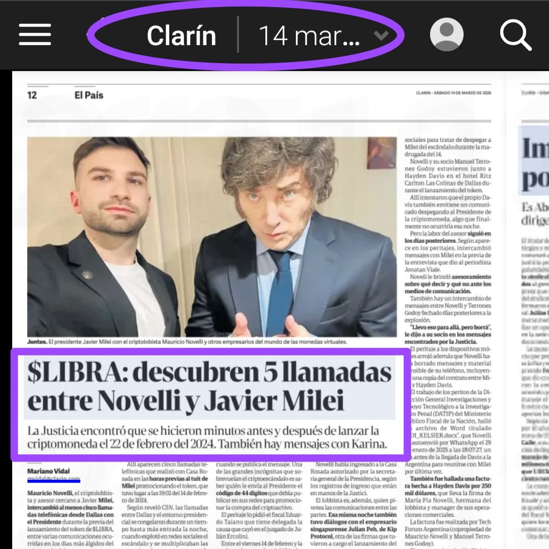 eduardodicola's tweet photo. Estafa Libra.
Ya no hay medio que pueda disimularlo.
Pocas veces  @LANACION - @pagina12 -  @clarincom - @perfilcom, tuvieron semejante coincidencia en una info, como asimismo al tratamiento que le dieron tanto en su contenido como a la ubicación trascendente que le asignaron.
Es tal la desesperación de los Hnos Milei & Asociados, que están intentando taparlo con el escándalo de Adorni y su esposa.
La operación es: "tapar escándalo mayor con escándalo menor".