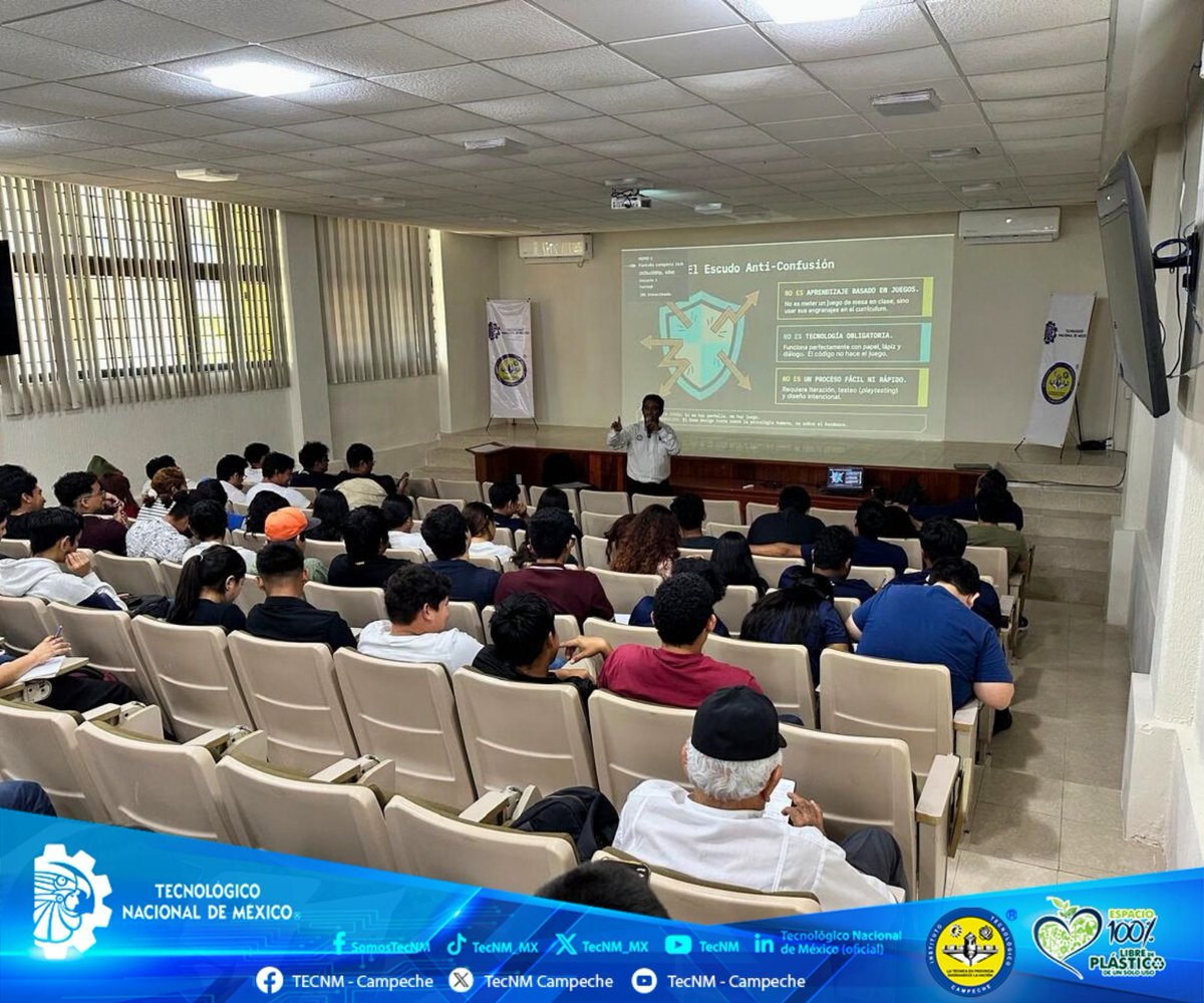 #DíaInternacionalDeLasMatemáticas2026
Conferencia denominada: Level Up, Gamificación para transformar el aula, dictada por el docente del Departamento de Ciencias Básicas del TecNM Campeche, Wilhelm Jesús López Couoh, en el marco del Día Internacional de las Matemáticas 2026.