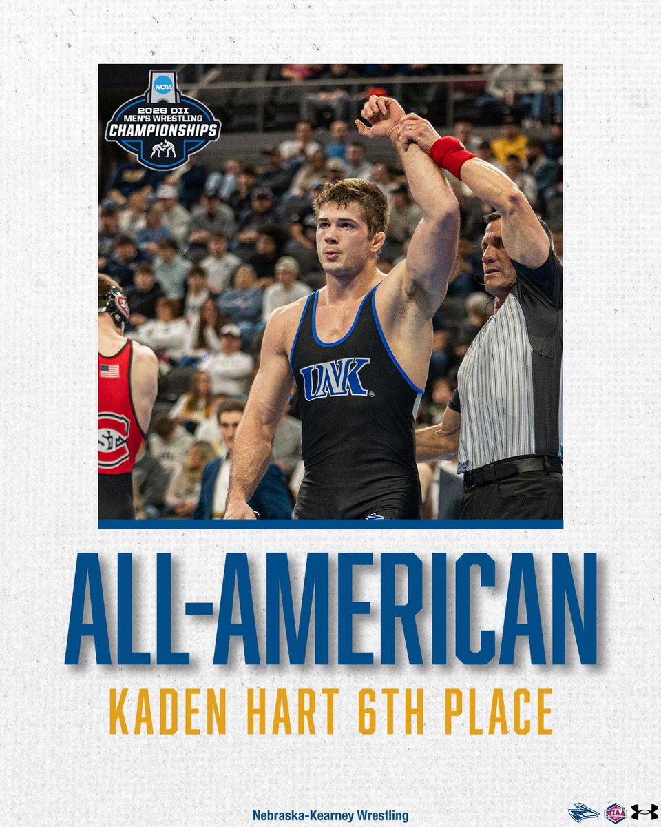 All-American.
Kaden Hart finishes 6th at the NCAA DII Championships.
