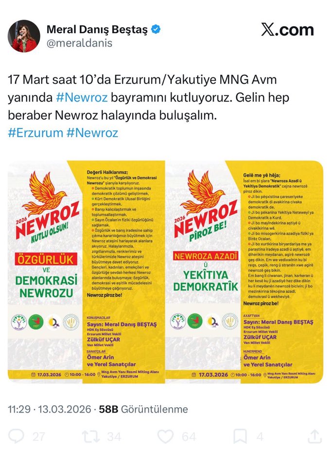 Erzurum şehrinde bölücülük yapacaklar bu bölücülüğe izin verilmemeli!
<a href="/ErzurumValiligi/">T.C.Erzurum Valiliği</a>