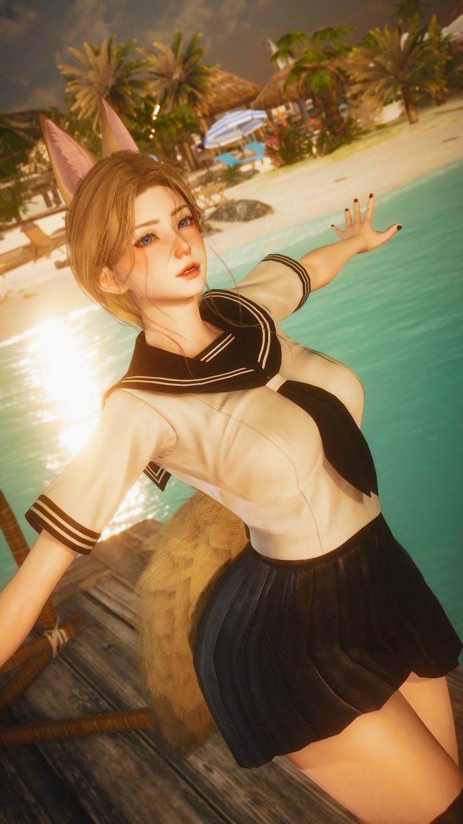 suicideicebag's tweet image. Charlotte in school uniform ❤️‍🩹
#honeyselect2 #3DCG