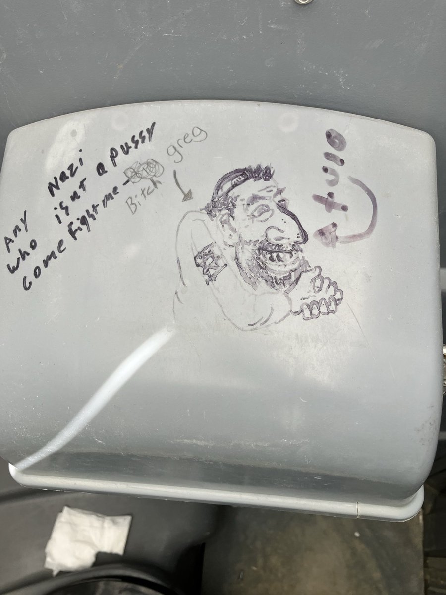 Matthew62794's tweet photo. There has been a vibe shift in portable toilet art https://t.co/0ce0ck8Ghr