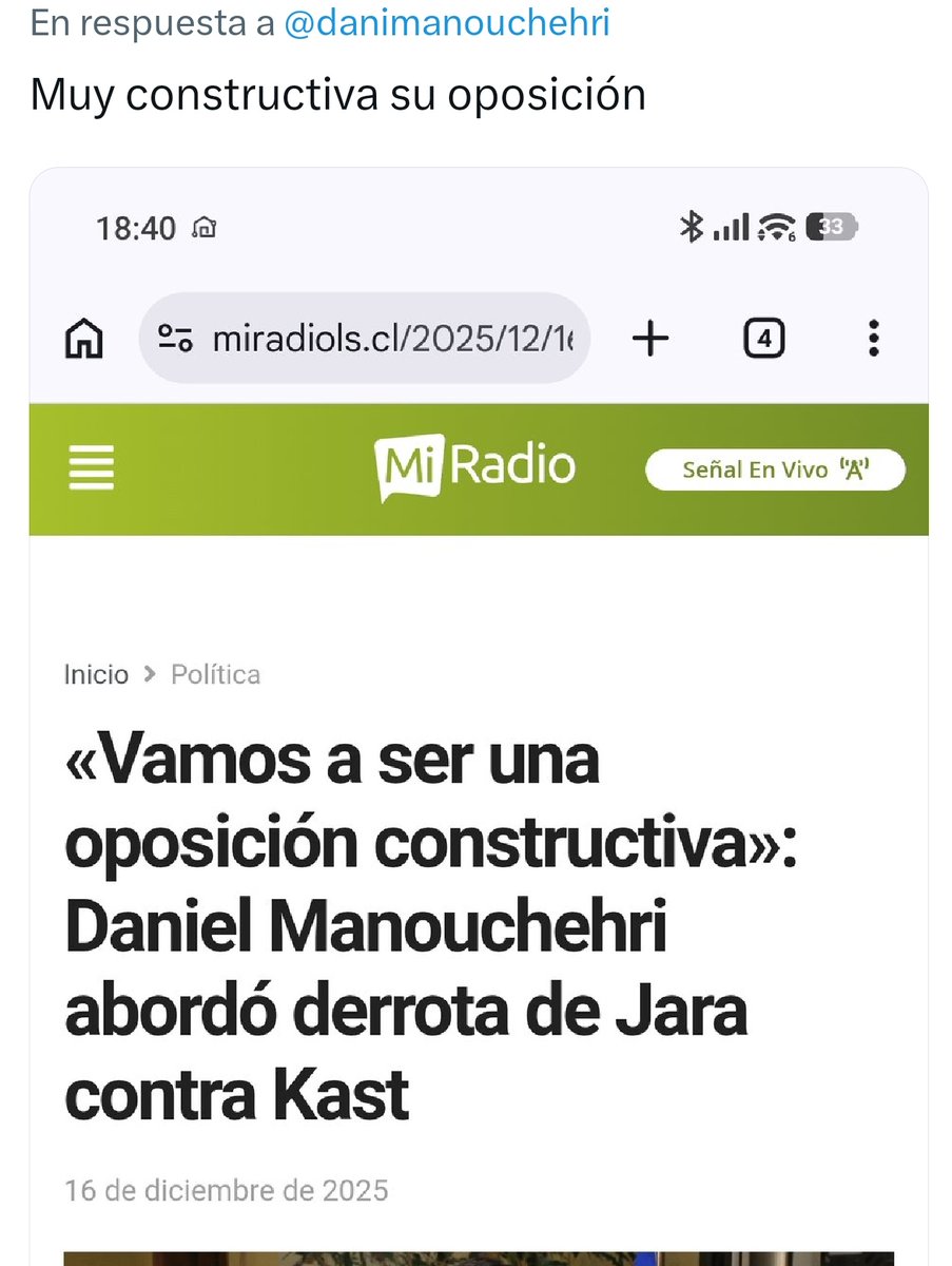 JoseBVasques's tweet photo. @partidodelorden @danimanouchehri Yo le dejé un mensaje diciendo que no su opinión no era constructiva y por ese mensaje me bloqueó hahah https://t.co/z2L2N880Ho