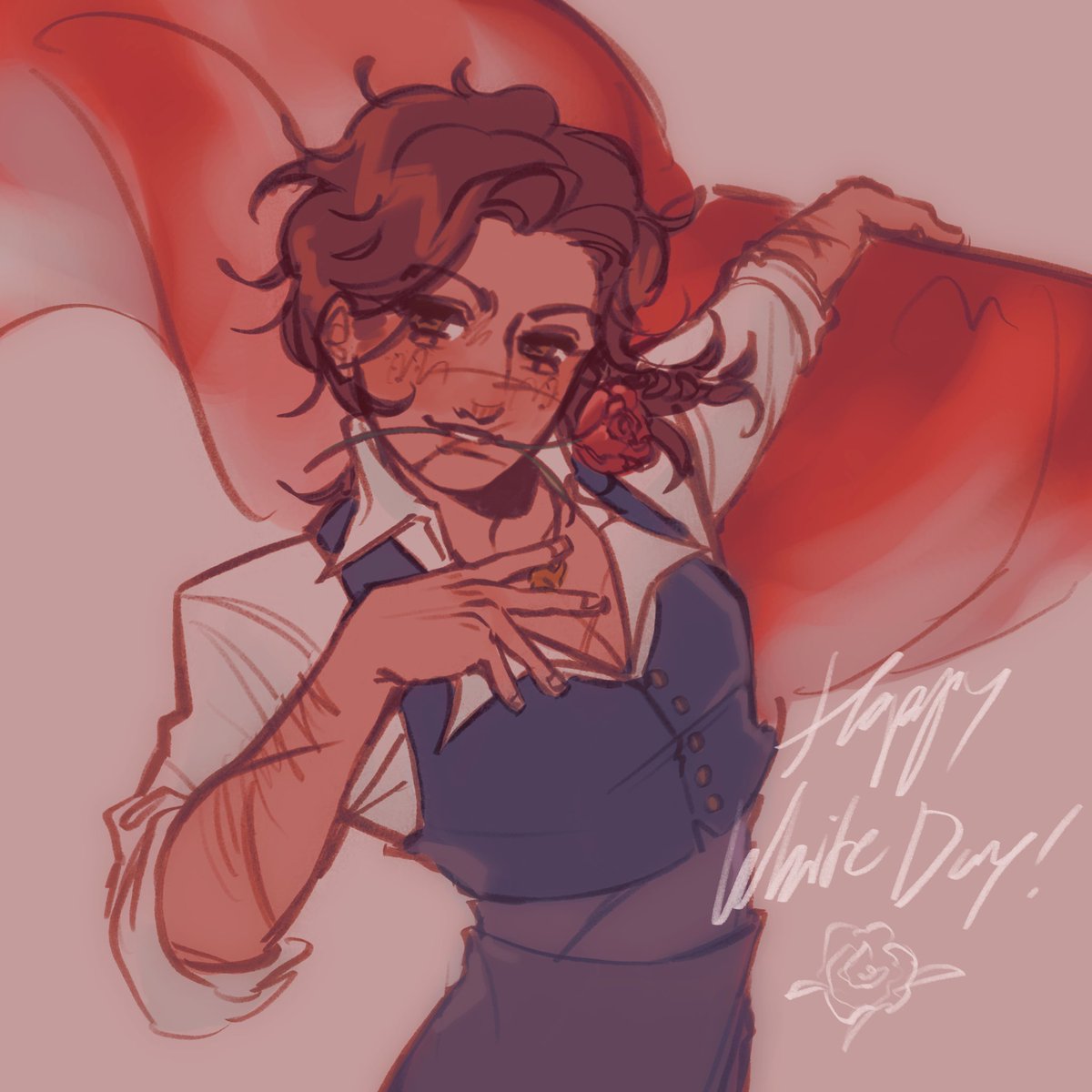 notdeucespade's tweet photo. white day doodle that’s not really white day themed i just wanted an excuse to draw hernando on white day LMAO #identityv https://t.co/KvDfDssC2M