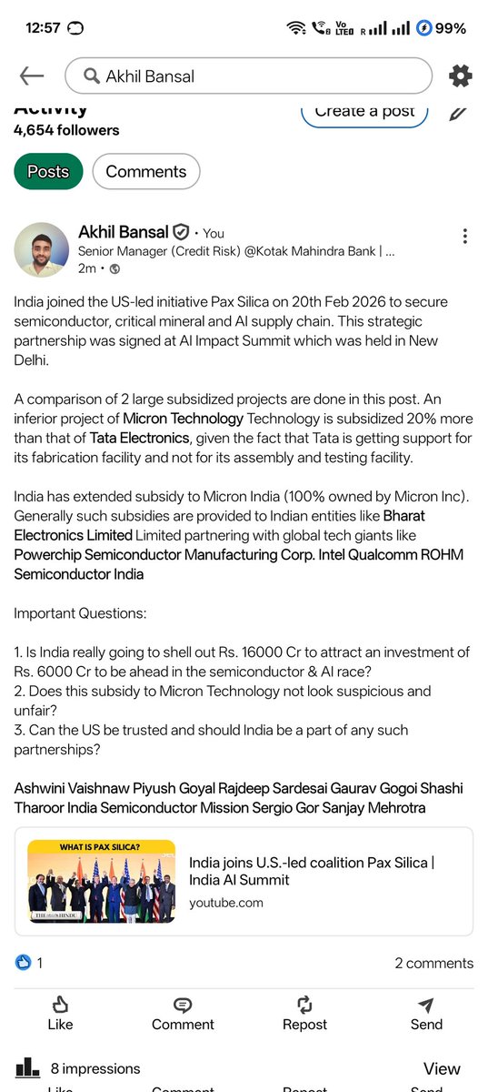 akhibnsl's tweet photo. Is India really going to shell out Rs. 16000 Cr to attract an investment of Rs. 6000 Cr to be ahead in the semiconductor &amp; AI race? 
 @sardesairajdeep @RahulGandhi @SachinPilot @kharge @Jairam_Ramesh
@DrSJaishankar
#ModiCompromisedNoLPG https://t.co/Wc2Y1FhoC5