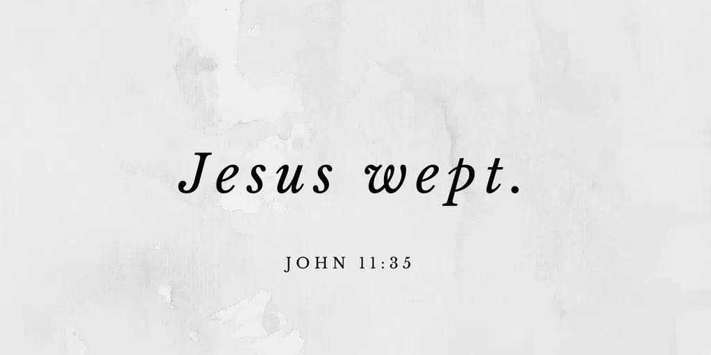 Boomstick44's tweet photo. In that moment, Jesus did not weep for Lazarus...  

in that moment, Jesus wept for every loved one you've ever lost and for everyone that will mourn your death.  

In His omniscience, He wept for every collective ounce of pain, mourning, and sorrow throughout all of time. 

God is with you through it all♥️