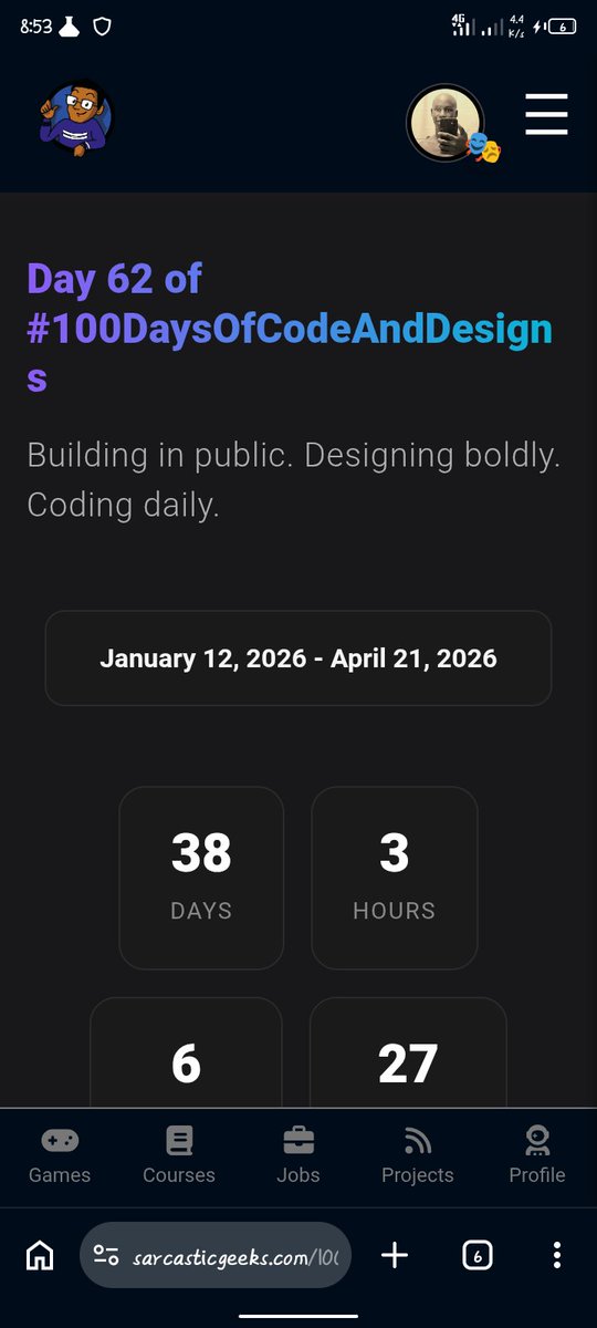 SomeMoreWater's tweet image. Day 62 of #100DaysOfCodeAndDesigns with the Sarcastic Geeks Trybe @sarcasticgeek4u

As my community members are enjoying themselves in Technova Ebonyi, 
I am here in Kaduna and can't attend. 
I made my saas a pwa today sha 🍷