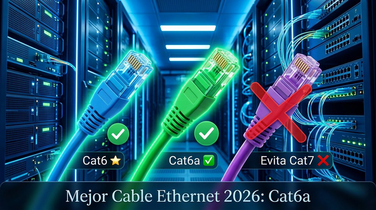 noticiasrazor's tweet image. El Cat8 "Ultra 40Gbps" que venden para casa tiene  una distancia máxima de 30 metros.  Está hecho para centros de datos, no para tu router.  Para casa: Cat6 o Cat6a. 
Guía completa  razorman.net/que-cable-ethe…
#Ethernet #Redes #Hardware #PC
