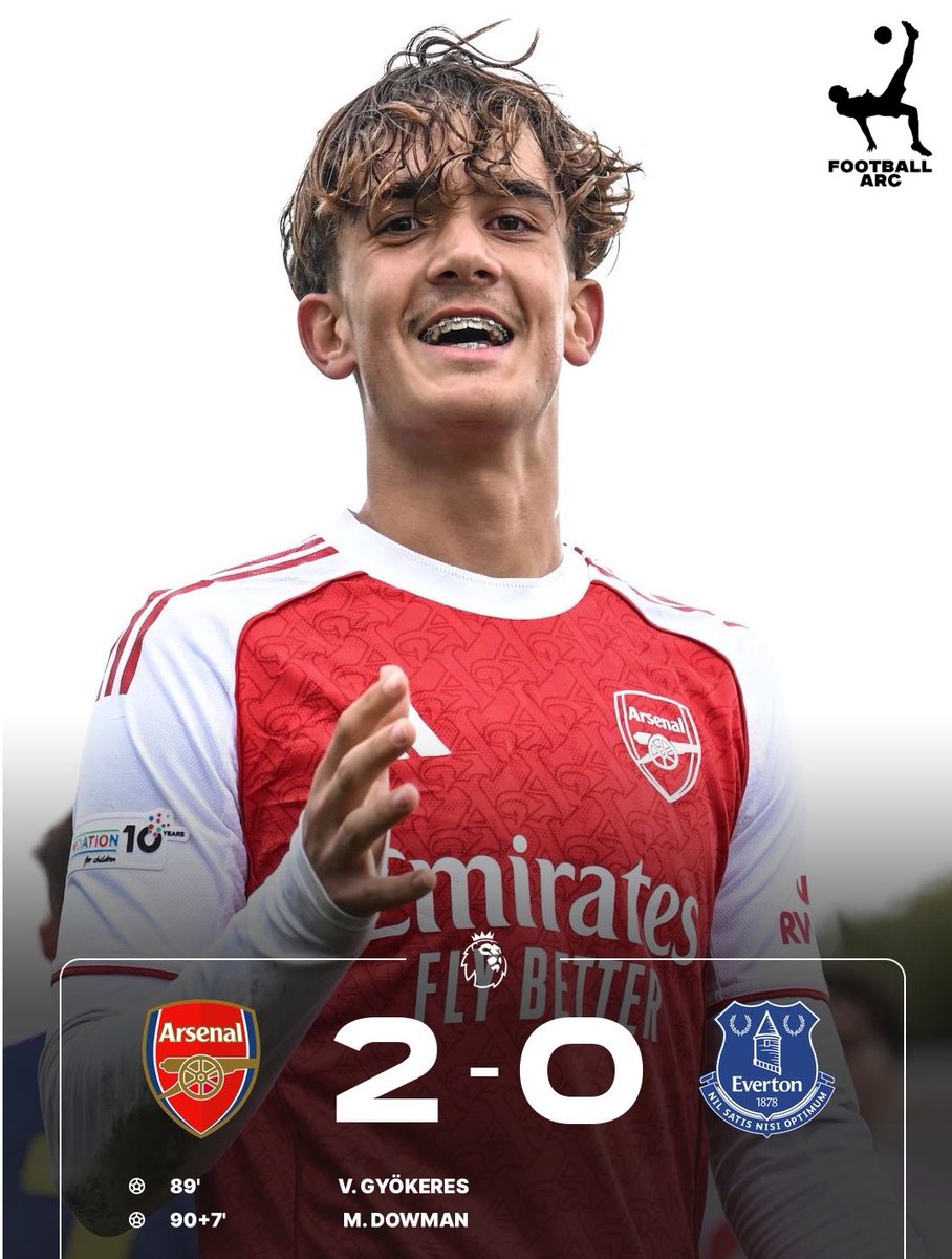 footbalarc's tweet photo. History made🔥🤯

Max Dowman is the youngest goalscorer in Premier League history.
Arsenal now 10 points clear at the top. 🔥 https://t.co/dpxw64o8Vh