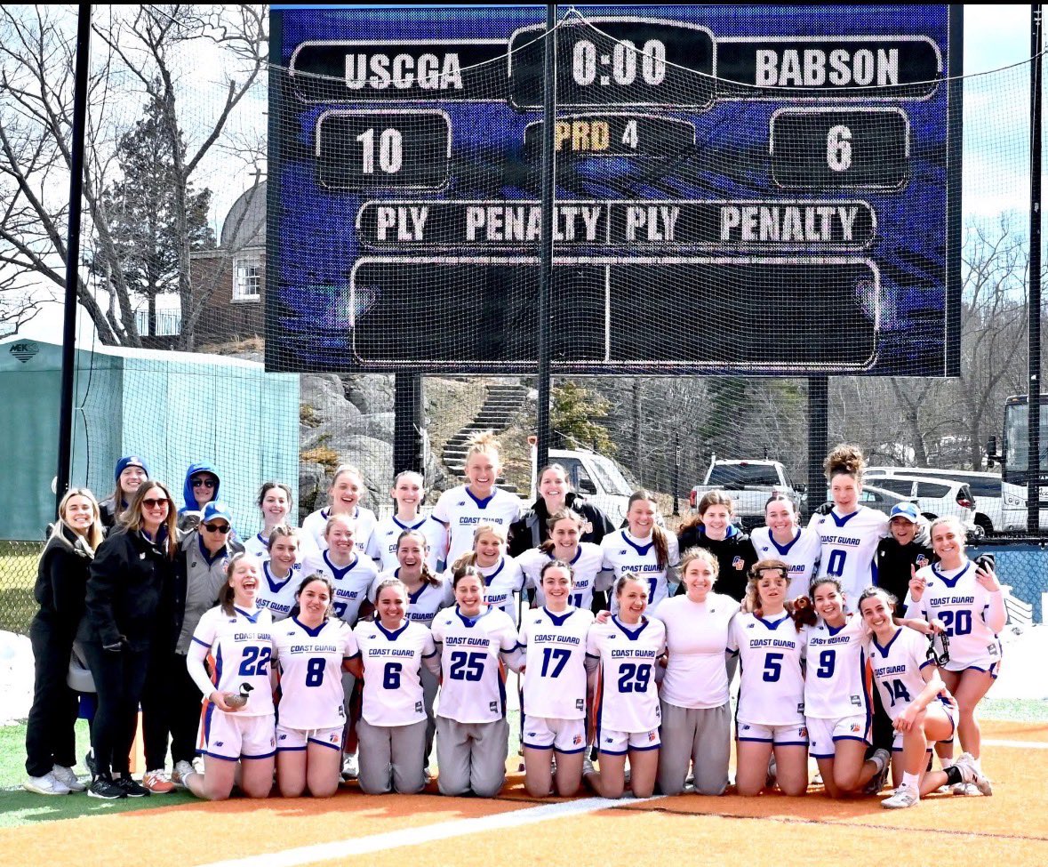 CoachSchaum's tweet photo. Huge win for Coast Guard Women’s lacrosse over #19 Babson. #bravozulu https://t.co/D3SKArEYvo