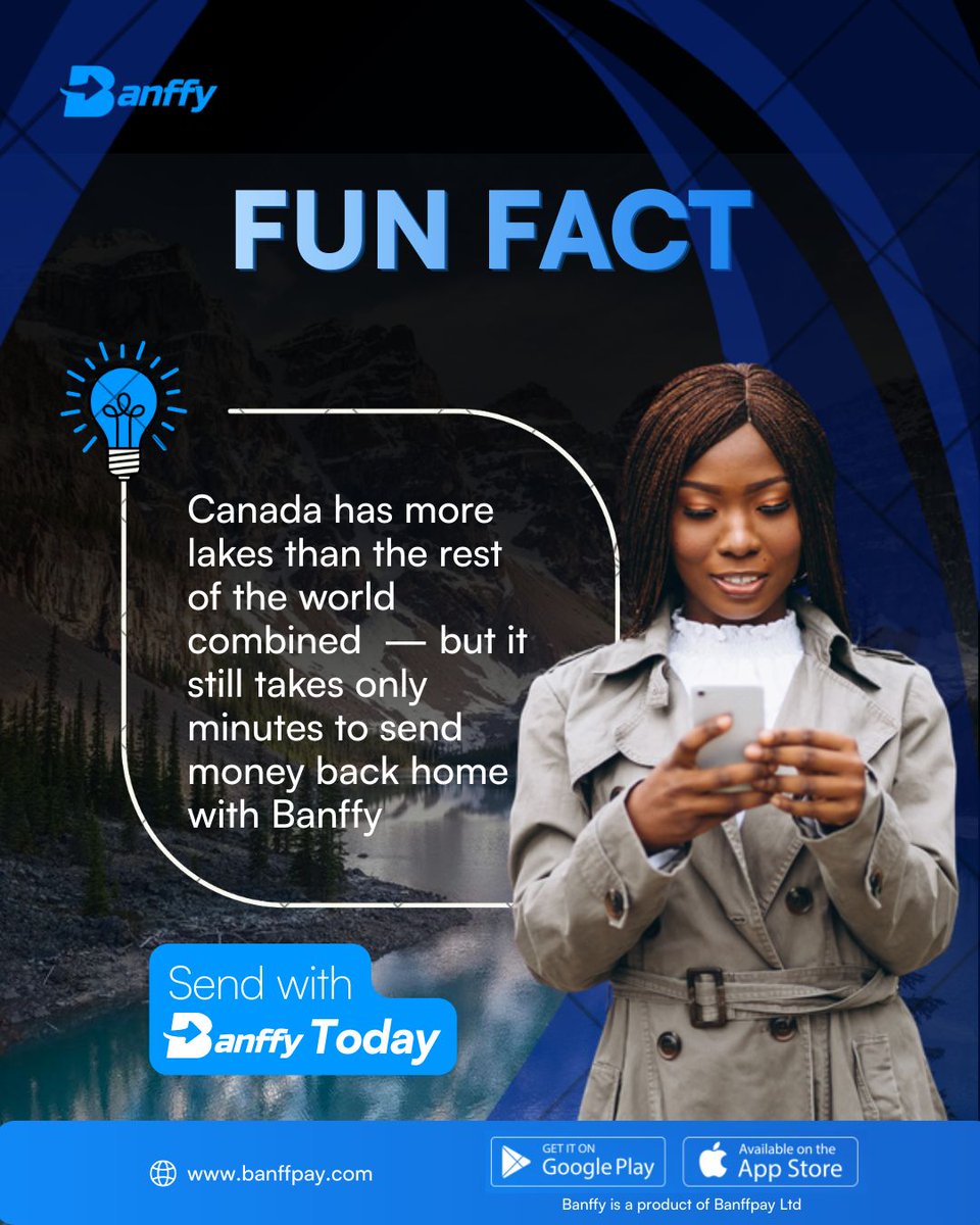Canada has many lakes but you only need 1 friend or family member to earn rewards for 12 months! Invite friends &amp; family who send money home like you to download Banffy. They send money, you earn points every time. Share your code today! 

#BanffyConnect #EarnWithBanffy