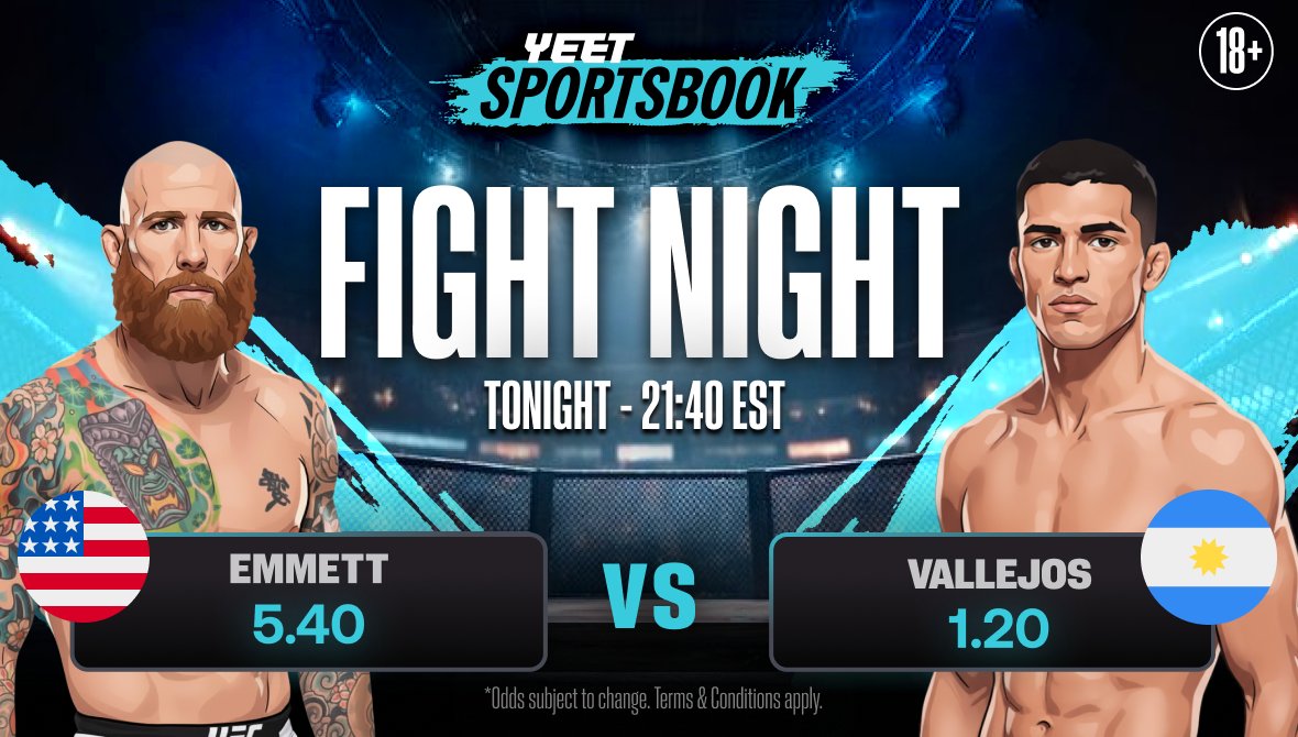 EMMETT vs VALLEJOS TONIGHT!

We’re boosting the odds again, lock it in.  

Who ya got: YEET.com/sportsbook