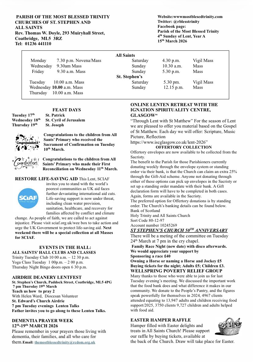 Parish of the Most Blessed Trinity - Coatbridge tweet media