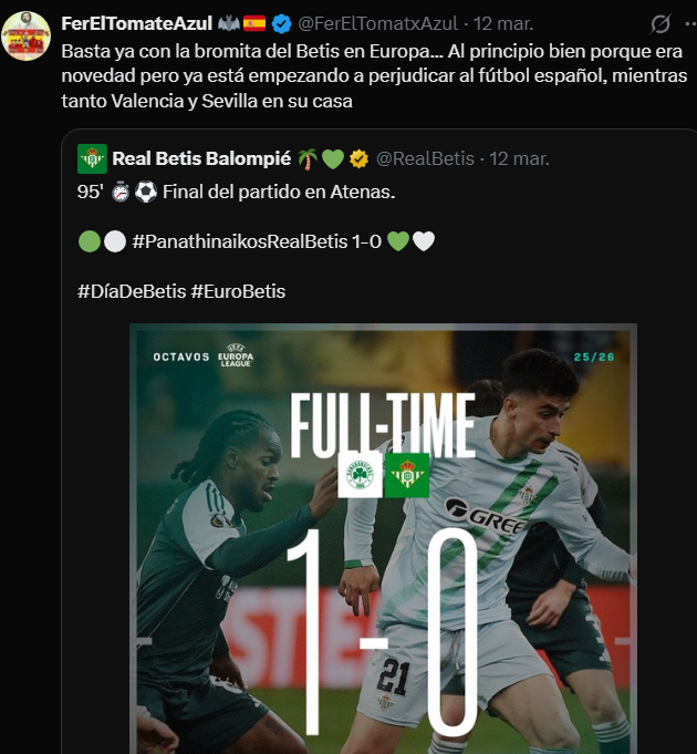ScottBetico's tweet photo. @FerElTomatxAzul Da gracias que tu ex equipo se queda en casa y no sale a que lo golee el Viktoria Plzen https://t.co/VLL5DVwMPb