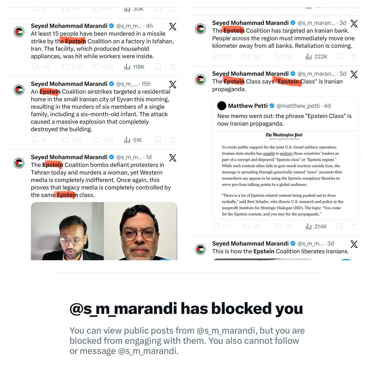 sashamdige's tweet photo. It's honestly pathetic how obsessively he rants about the 'Epstein coalition' nonstop, while completely ignoring that his own Supreme Leader was a literal PSYCHO PEDOPHILE and yet here you are, still shilling propaganda for that disgusting so-called 'Islamic' regime :))))

👳🏽‍♂️ Ayatollah Khomeini (Iran's first Supreme Leader) has been called the "Jeffrey Epstein of the Middle East" due to controversial rulings in his book Tahrir al-Wasilah, still taught in Iran😐🤦🏽‍♀️

In the book he states full intercourse is forbidden until age nine but permits other sexual acts like lascivious touching, hugging, and thigh rubbing—even with suckling infants🤯🤯🤯

Further sections discuss under-nine intercourse scenarios, with limited punishments and ongoing marital obligations, paralleling pedophilic exploitation 🤮🤯🤦🏽‍♀️

Now, are you still wondering why most Iranians are completely dismissing Islam???

We've been living our entire lives under this regime that's endorsing pedophilic behavior under religious pretext, doesn't respect any human rights for the people, doesn't treat women and men equally, and is all about suppression, killing, lying, and propaganda!! 

In this video, the guy who actually studied the book is criticizing what they've forced people to study in Shia seminaries: 
https://t.co/O6eamitJdo

Here is another video in Farsi:
https://t.co/HuEKuen2Ky

And here you can find a PDF version of the book (in Arabic), so you can find all his Islamic lessons and translate it yourself:
go to https://t.co/rV7ZcZkRD5
And follow the instructions to find it!