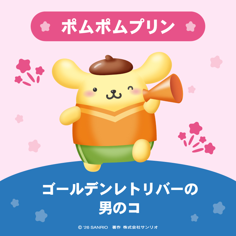 ポムポムプリン は ゴールデンレトリバーの男のコ。 のんびり屋で