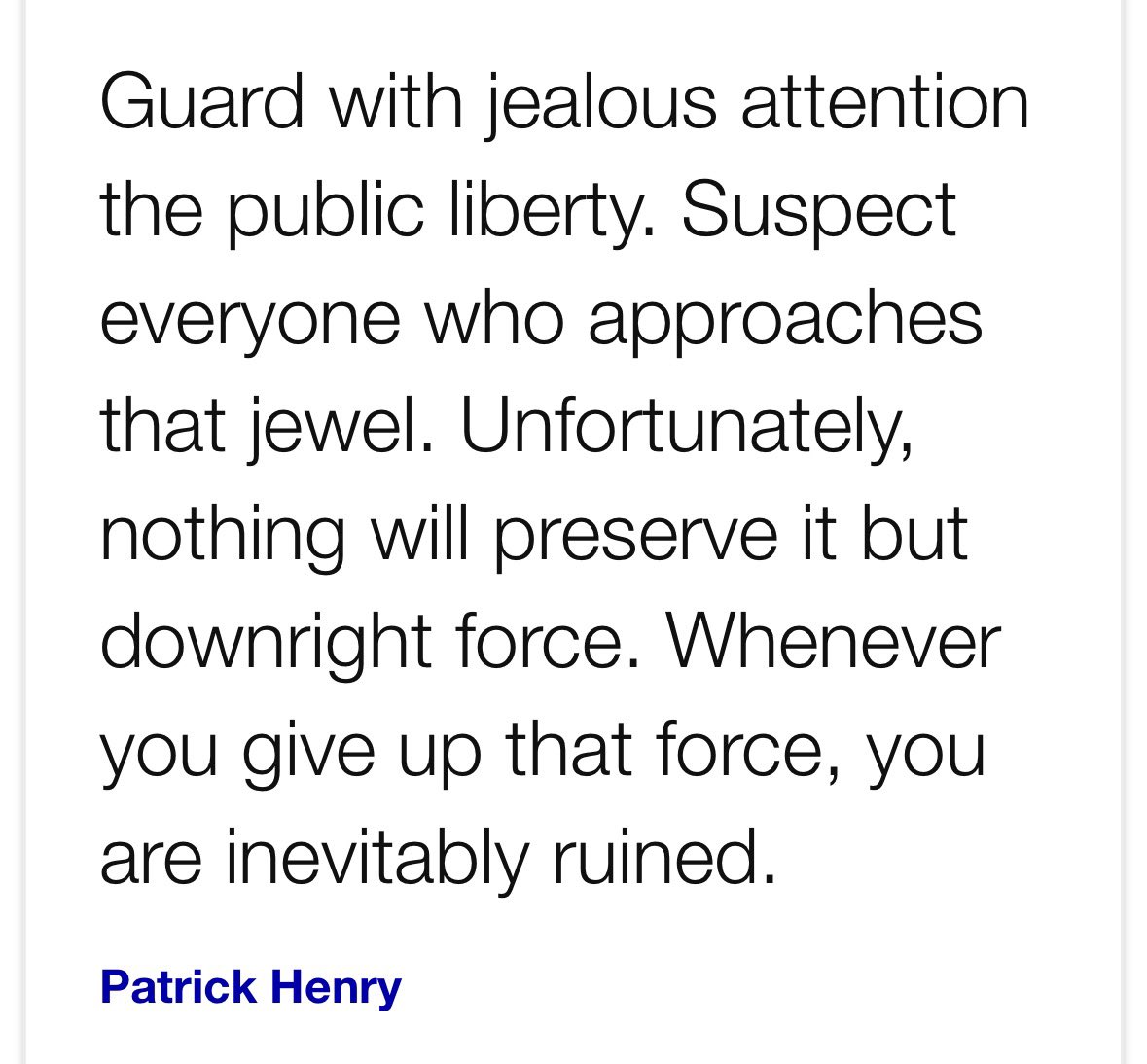 BluesDocOregon's tweet photo. @MrColionNoir Free men don’t ask permission.
We’re the heirs of Patrick Henry - high time we ACTED like it! https://t.co/8haYINXHLa