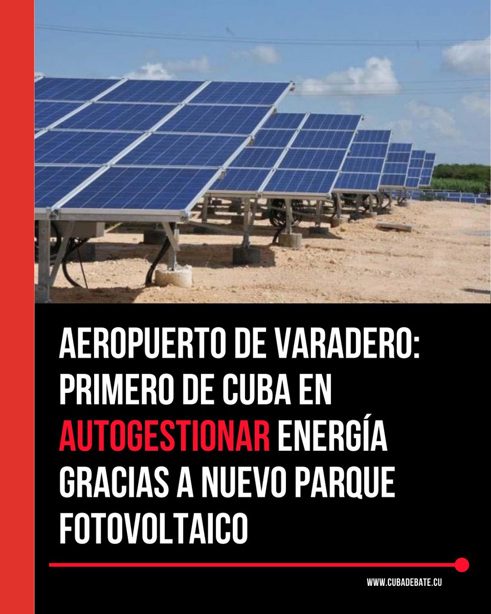 🛫 Con este proyecto, el aeropuerto matancero se une a una tendencia que busca hacer más sostenible la operación aeroportuaria, garantizando al mismo tiempo la estabilidad energética en un enclave estratégico para el turismo cubano.
share.google/5FvR3ym6CBVvrC…