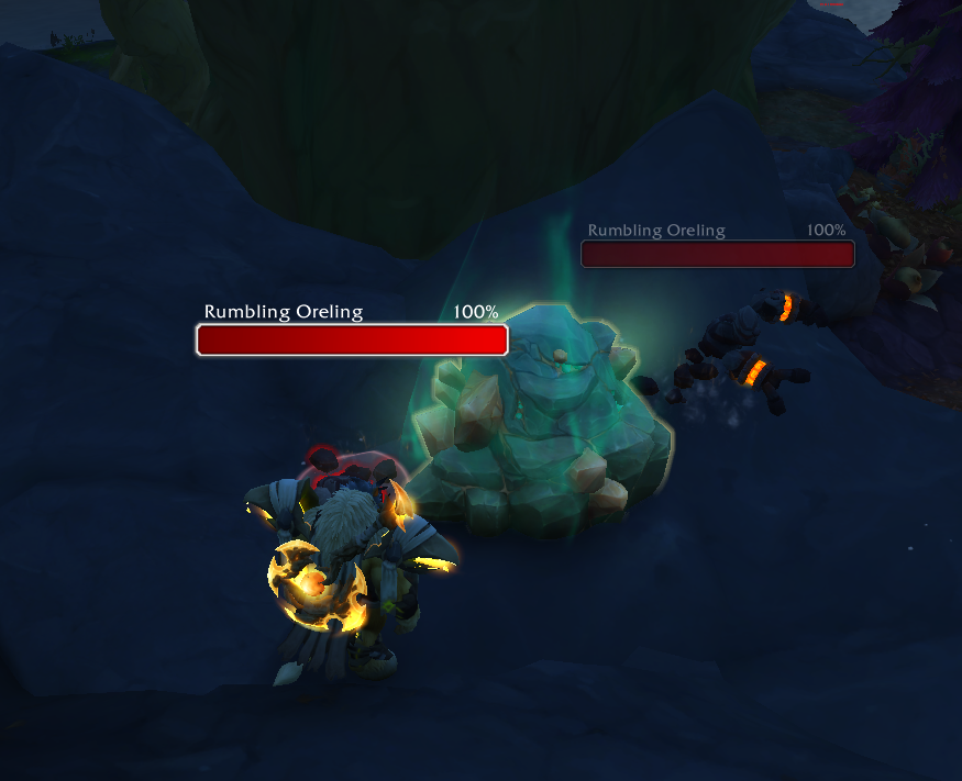 Real talk. I should be able to mine these nodes without having to fight the orelings spawned from druids and then it disappear