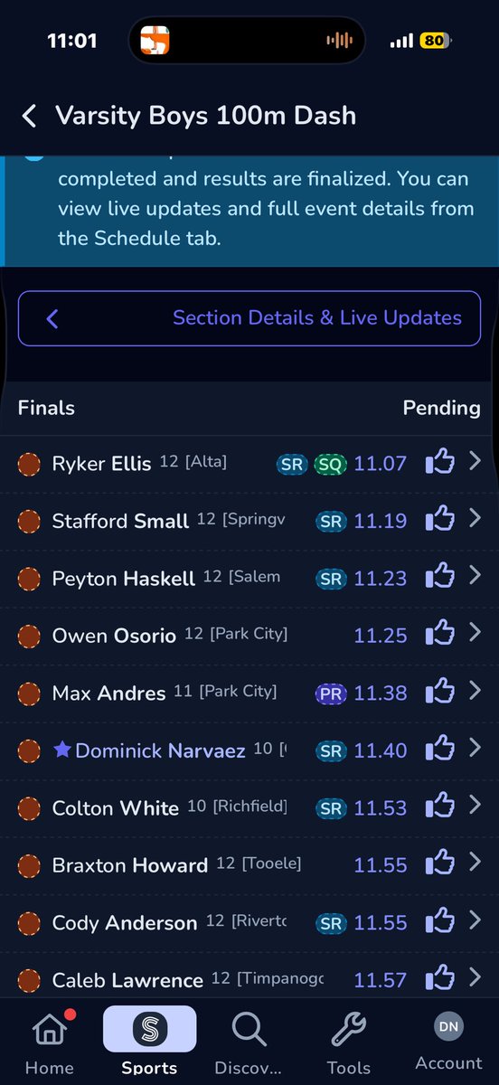 Dom_Narvaez4's tweet photo. 100m Season Opener @ SkyHawk First Flight-11.40-
@SuteraCasey @Frankie_Sutera @KjarEric @BrandonHuffman @BlairAngulo https://t.co/Sm3p00cBno