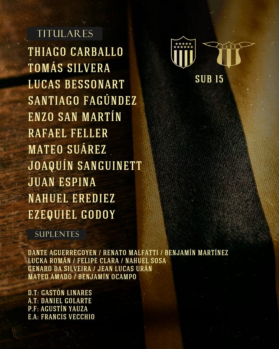 FormativasCAP's tweet image. #Sub15 | Así Formó Peñarol frente a Boston River en el Complejo Boston River.