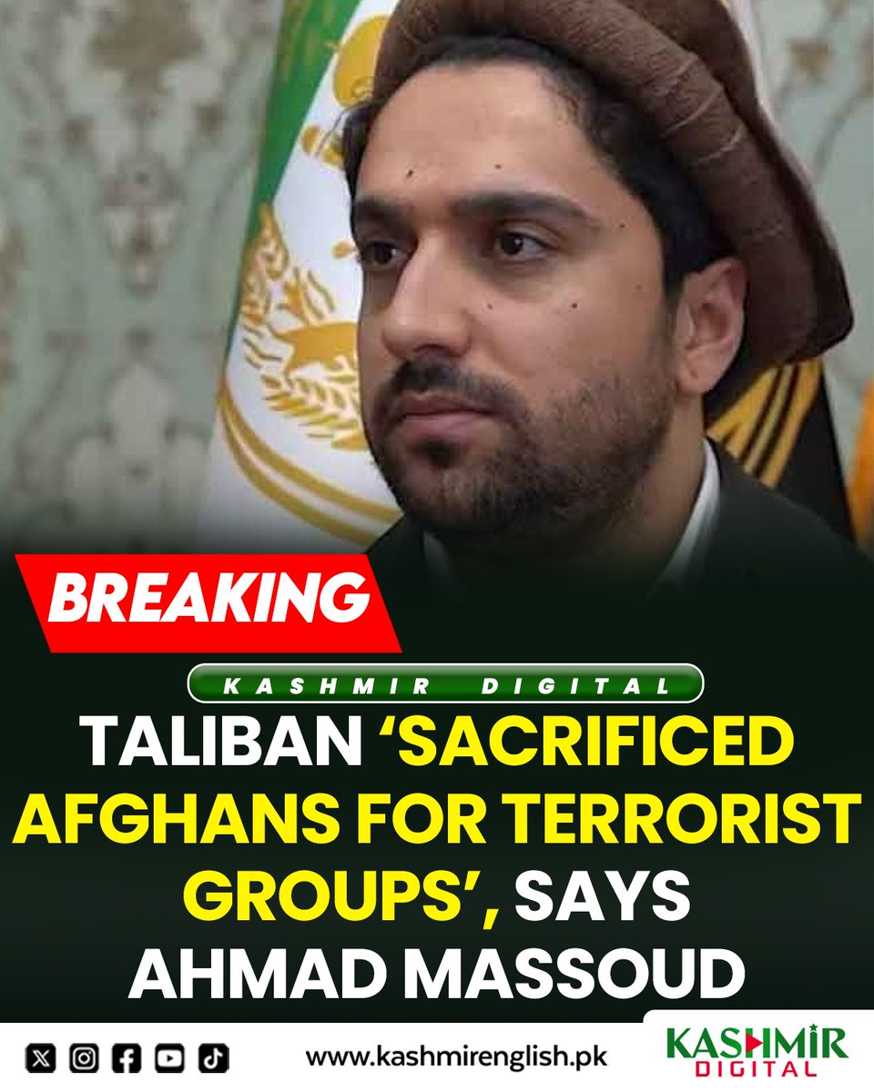 KashmirDigital1's tweet photo. Taliban ‘sacrificed Afghans for terrorist groups’, says Ahmad Massoud
To read more visit: https://t.co/AzGXpOi57O
#Taliban #Afghan #TerroristGroups #AhmadMassoud #Afghanistan #NRF #NationalResistanceFront https://t.co/4R3v9u02j5