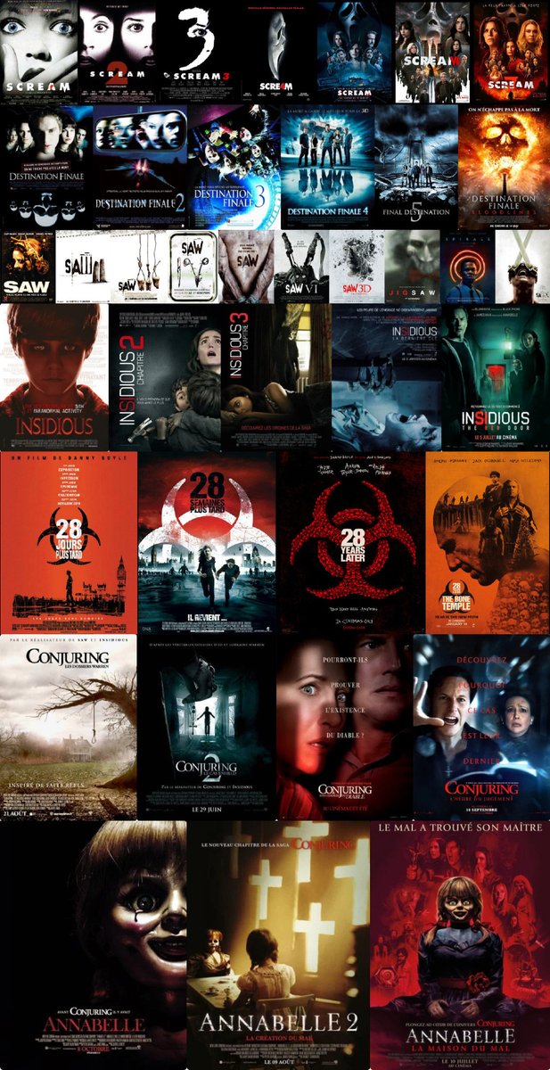 SamGray252's tweet photo. Quelle franchise d'horreur des années 2000, avez vous aimé ?#Scream7 #28YearsLaters #FinalDestination #Insidious #Annabelle #TheConjuring #Horror #conjuringlastrites #Saw #Jigsaw #Scream7 #FinalDestinationBloodlines #DestinationFinale #28dayslater https://t.co/Nsp5PuRrcF https://t.co/qawTC1zvki
