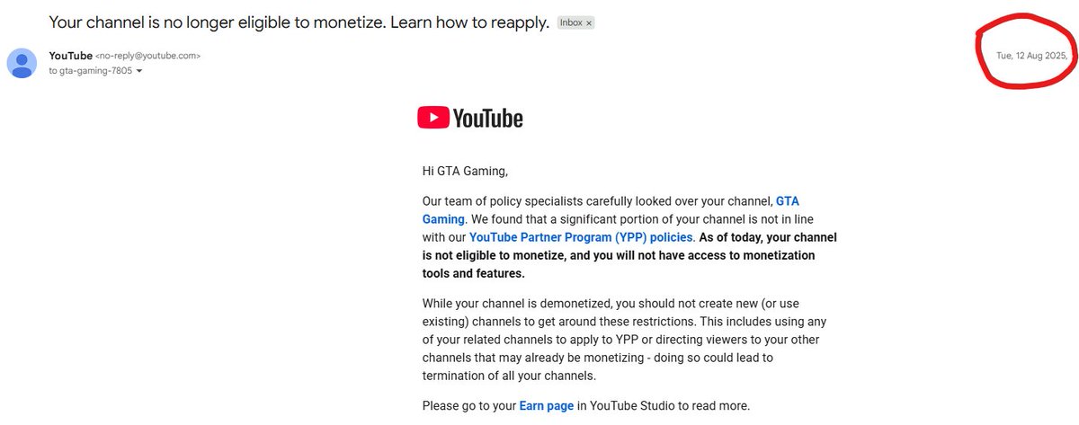 gtagaming001's tweet photo. Hi @TeamYouTube,

It has been 43 days since I've reapplied for YPP on 4th Feb, 2026. Your Team has working hard in solving these issues and reinstating monetization to creators.

My channel GTA Gaming was previously demonetized in Aug 2025 for “harmful content involving minors / misleading family content.” Before reapplying, I carefully reviewed YouTube’s policies and ensured my content fully complies.

I would sincerely appreciate it if my case could be checked or escalated for a manual human review, as the extended delay is concerning.

Channel: GTA Gaming
https://t.co/wOU9dVlFO5
Thank you for your time and support.