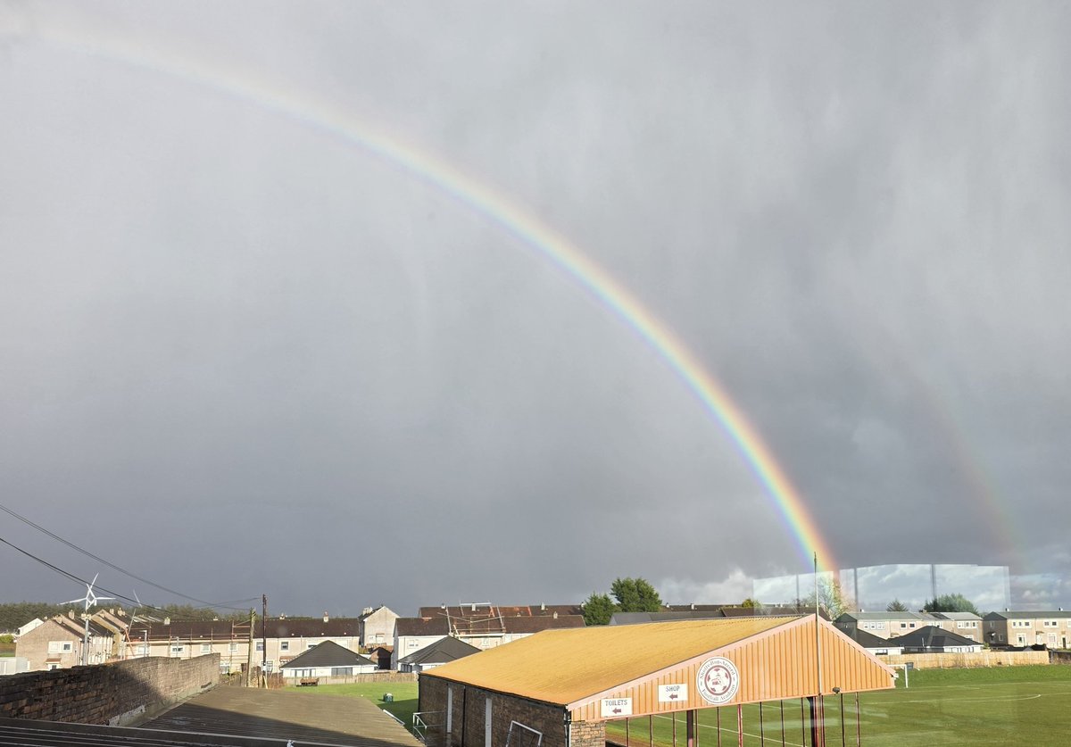 Double rainbow over hannah park after the game tonight