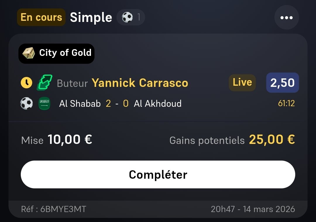 💥 CARRASCOOO DANS LE CANAL EN LIVE 💥

📊 <a href="/2/">A 2-loop</a>,50 ✅

Pour rejoindre c'est par ici, c'est gratuit 🫂 : t.me/+-PHhJ50H2uNhZ…

#TeamParieur #TeamParieurs #Pronos