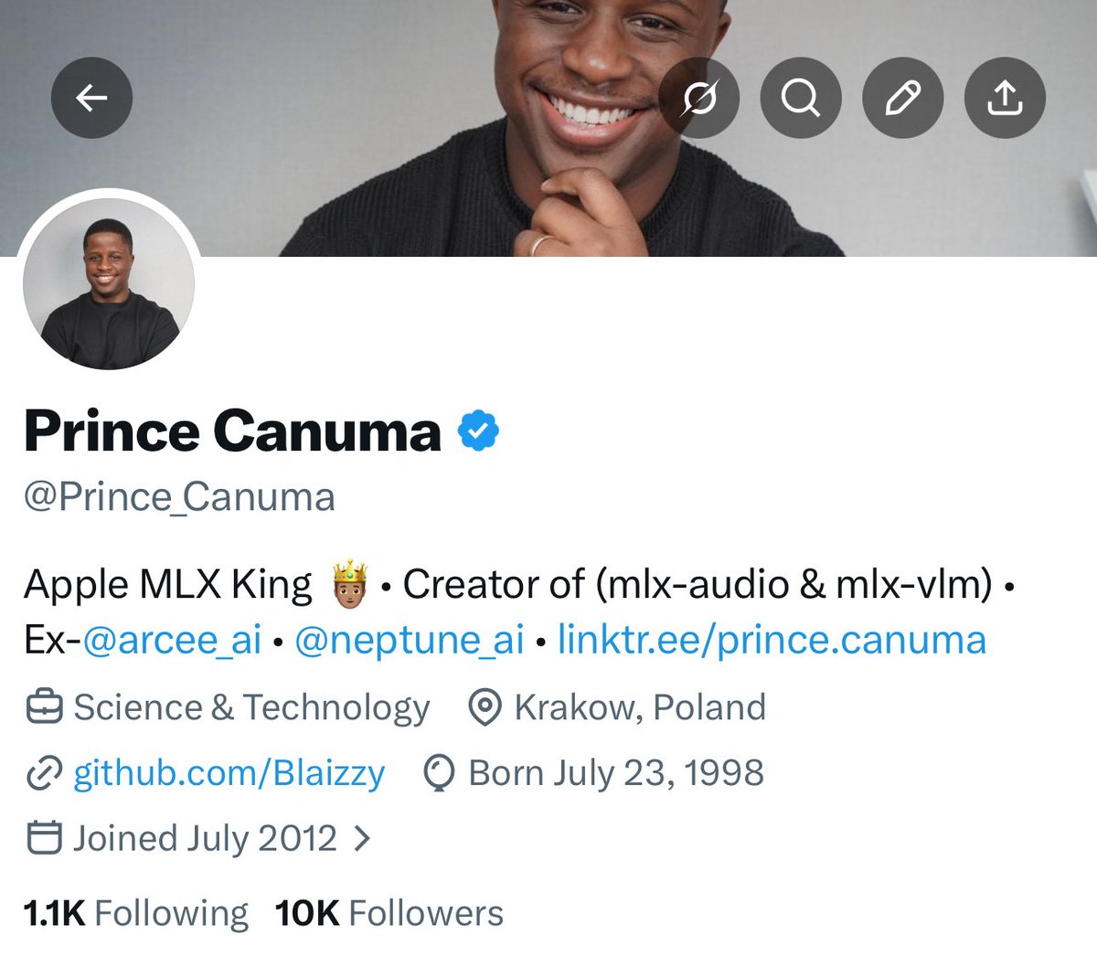 Prince Canuma tweet media