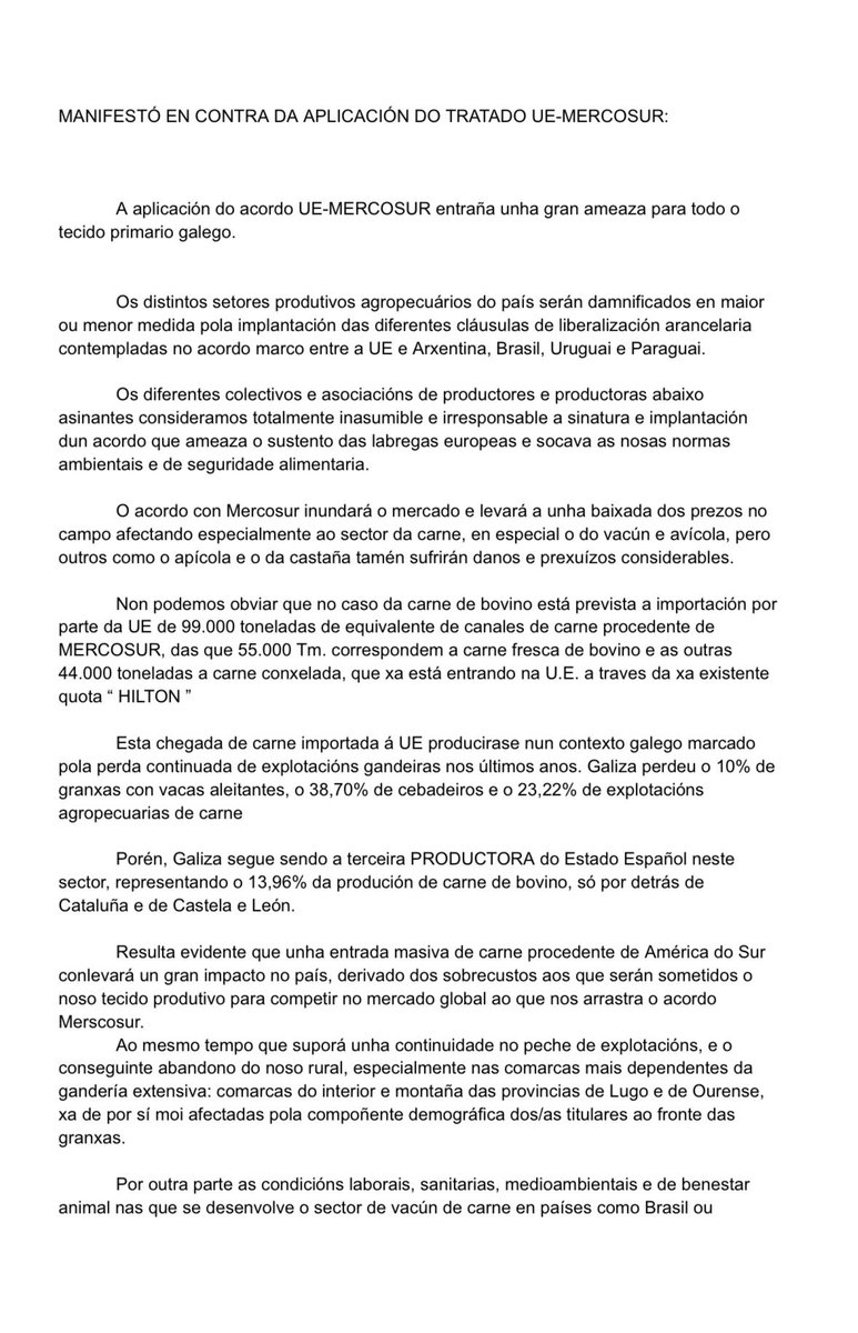xoselois4's tweet photo. Organizacións e asociacións galegas contra o tratado da Unión Europea co Mercosur. #mercosur  #NonAoMercosur https://t.co/QRd8oFNK2F