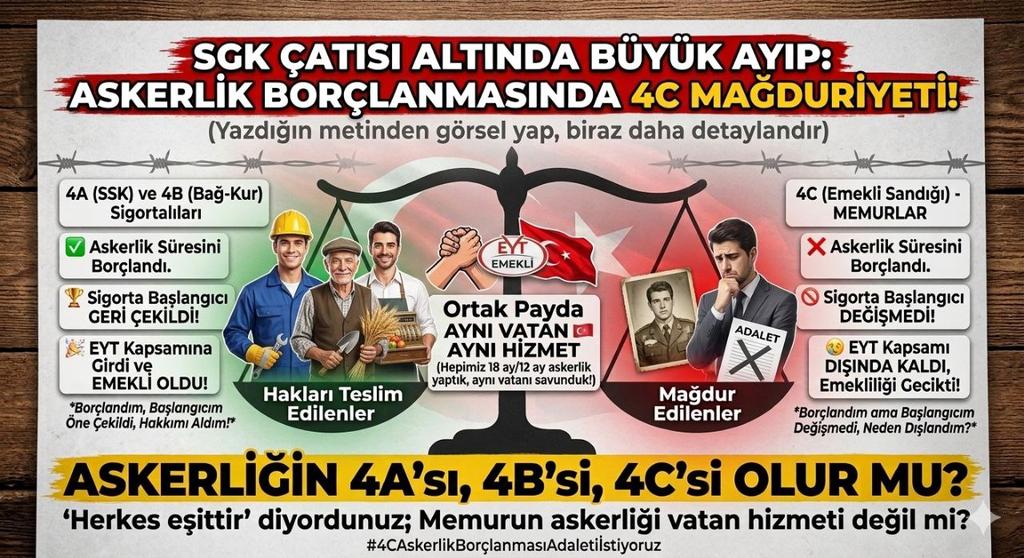 <a href="/Yhsgihtholsun/">KARADAYI</a> DEVLET BÜYÜKLERİMİZE SESLENİYORUZ.

Cennet vatanımızın güvenliğini canı pahasına sağlayan  #AskerlikBorçlanması mağduru Polis ve Askerleriz.

LÜTFEN MAĞDURİYETİMİZ ARTIK  ÇÖZÜLSÜN.
<a href="/RTErdogan/">Recep Tayyip Erdoğan</a>
<a href="/dbdevletbahceli/">Devlet Bahçeli</a>
<a href="/isikhanvedat/">Prof. Dr. Vedat Işıkhan</a>
<a href="/AhmetAYDIN_02/">Ahmet AYDIN</a>
<a href="/csgbakanligi/">T.C. Çalışma ve Sosyal Güvenlik Bakanlığı</a>