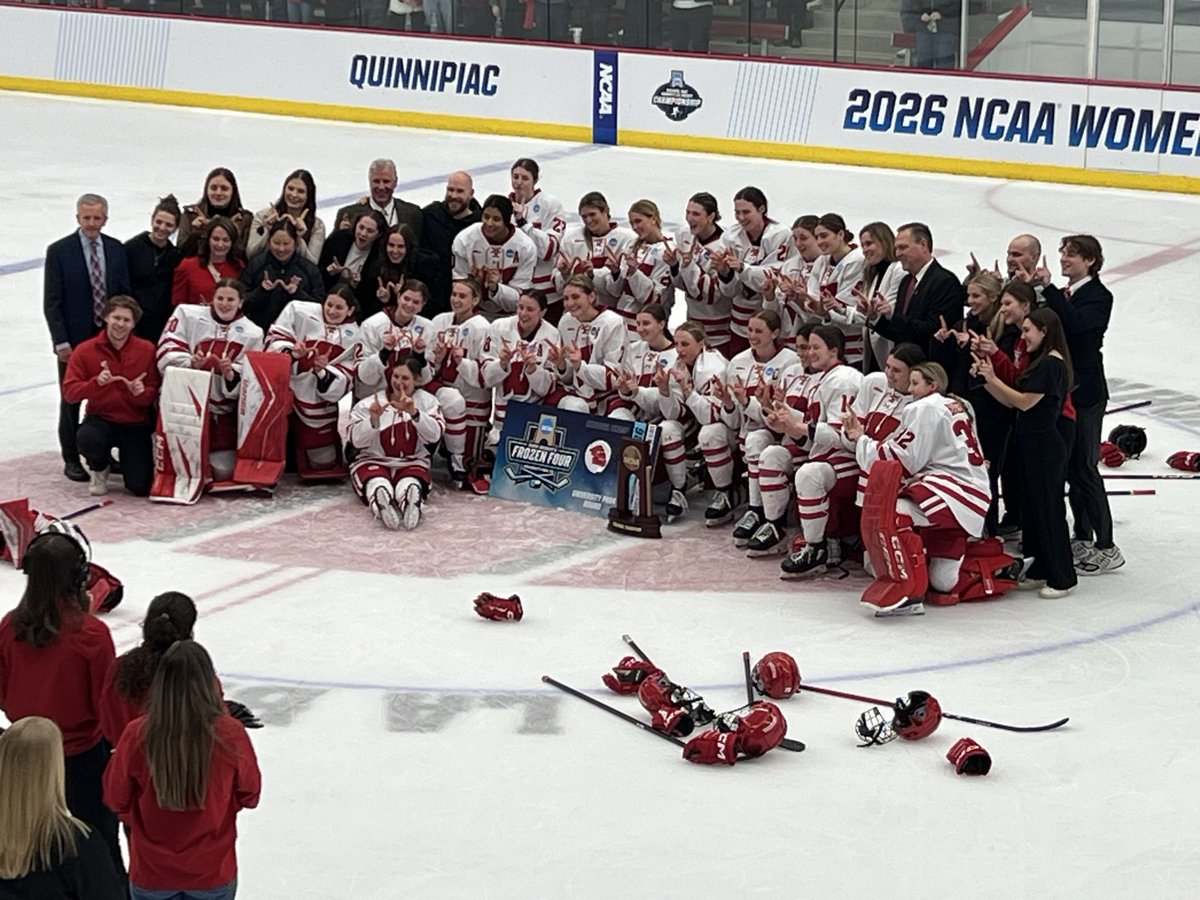 MarkwHagen's tweet photo. Ticket punched - @BadgerWHockey are 2026 NCAA REGIONAL CHAMPIONS!! 17th Frozen Four Appearances in 21 Yrs. https://t.co/fokJO4Qdnu