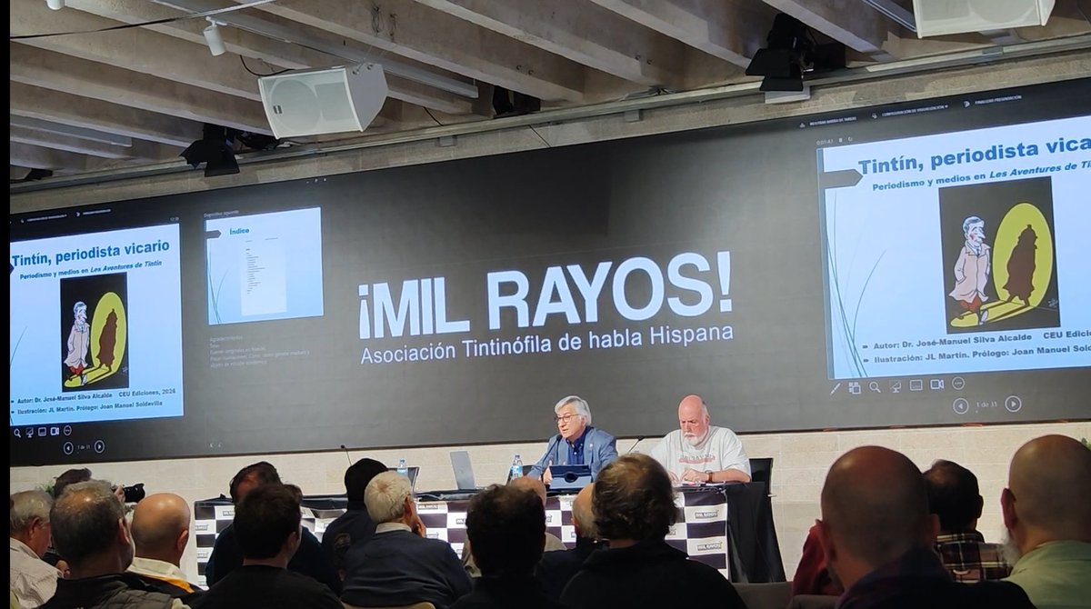 Tintincorner's tweet photo. Bueno.. Sin palabras. Dia espectacular el que nos han dado la gente de @milrayos Hemos podido conocer a Carlos Areces, @JotaMSilvaA, @produccionjdors, @cantonet_tintin, a los cónsules y a muchísima gente encantadora. Inolvidable. El año que viene, más! https://t.co/qVfGcmQpi3