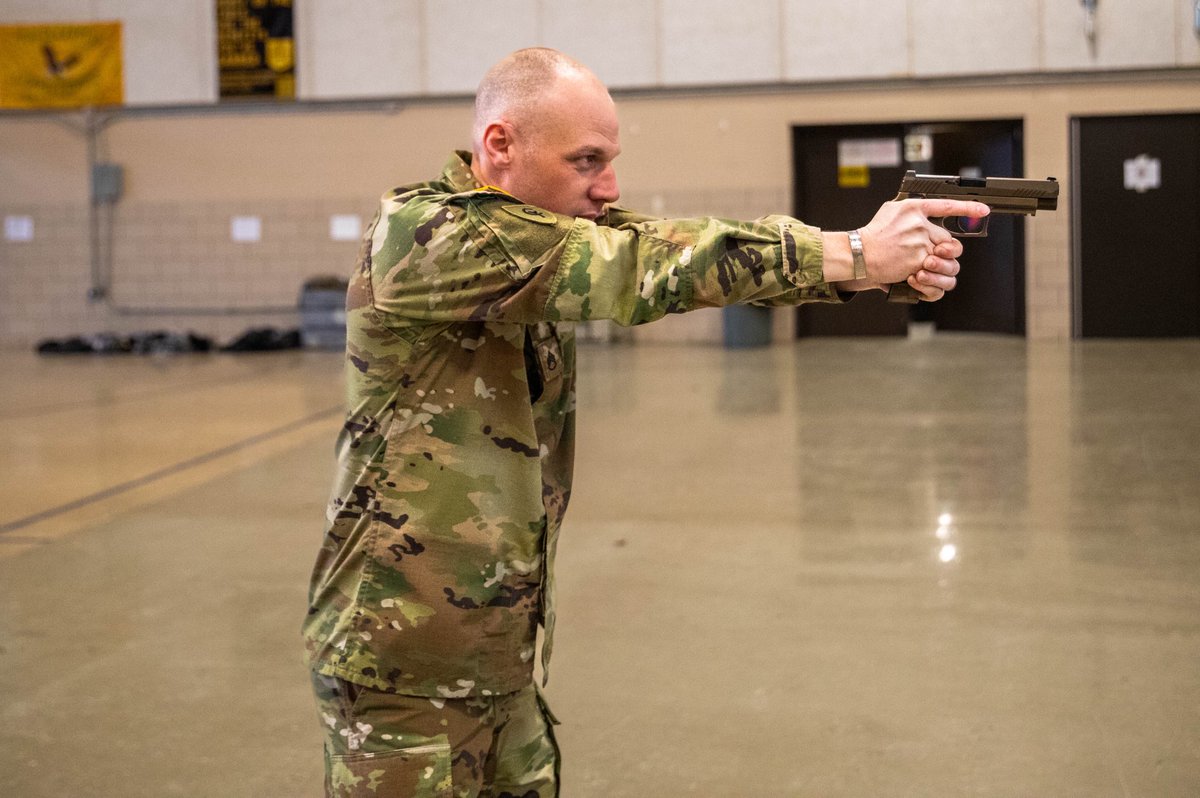 38thID's tweet photo. Indiana Guardsmen assigned to the 38th Infantry Division conduct preliminary marksmanship instruction on the M249 and M17 weapon systems at the division armory March 14, 2026, in preparation for upcoming weapons qualification ranges.

(Photos by Maj. Matthew Madden) https://t.co/TEZdEF3nn6