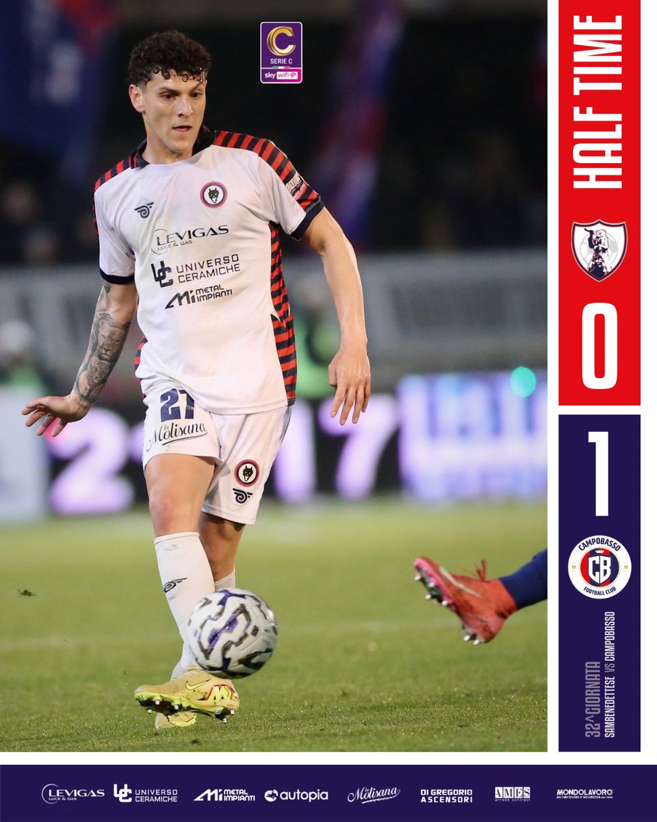 Campobasso1919's tweet photo. 🔴🔵HALF TIME
#SAMCAM 0-1 https://t.co/SV4cG6hinI